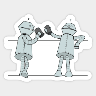 Robots Drinking Sticker
